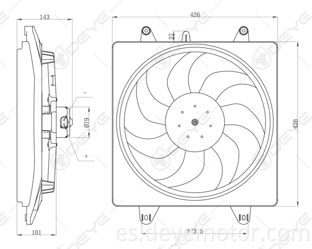 2327300100 5U0121207 5U0959455A ventilador de refrigeración automático del radiador de los nuevos productos para VW GOL